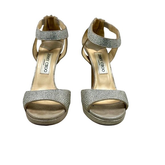 Jimmy Choo 015 Lancer Crystal Embellished Platform Suede Heels Women 37.… - Picture 2 of 13